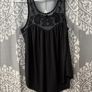 American Eagle Outfitters Black Floral Lace Blouse